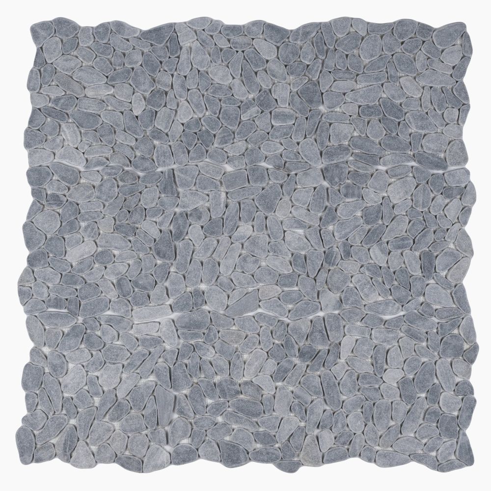 Tucson Stormy Grey Marble Pebble Mosaic Tile