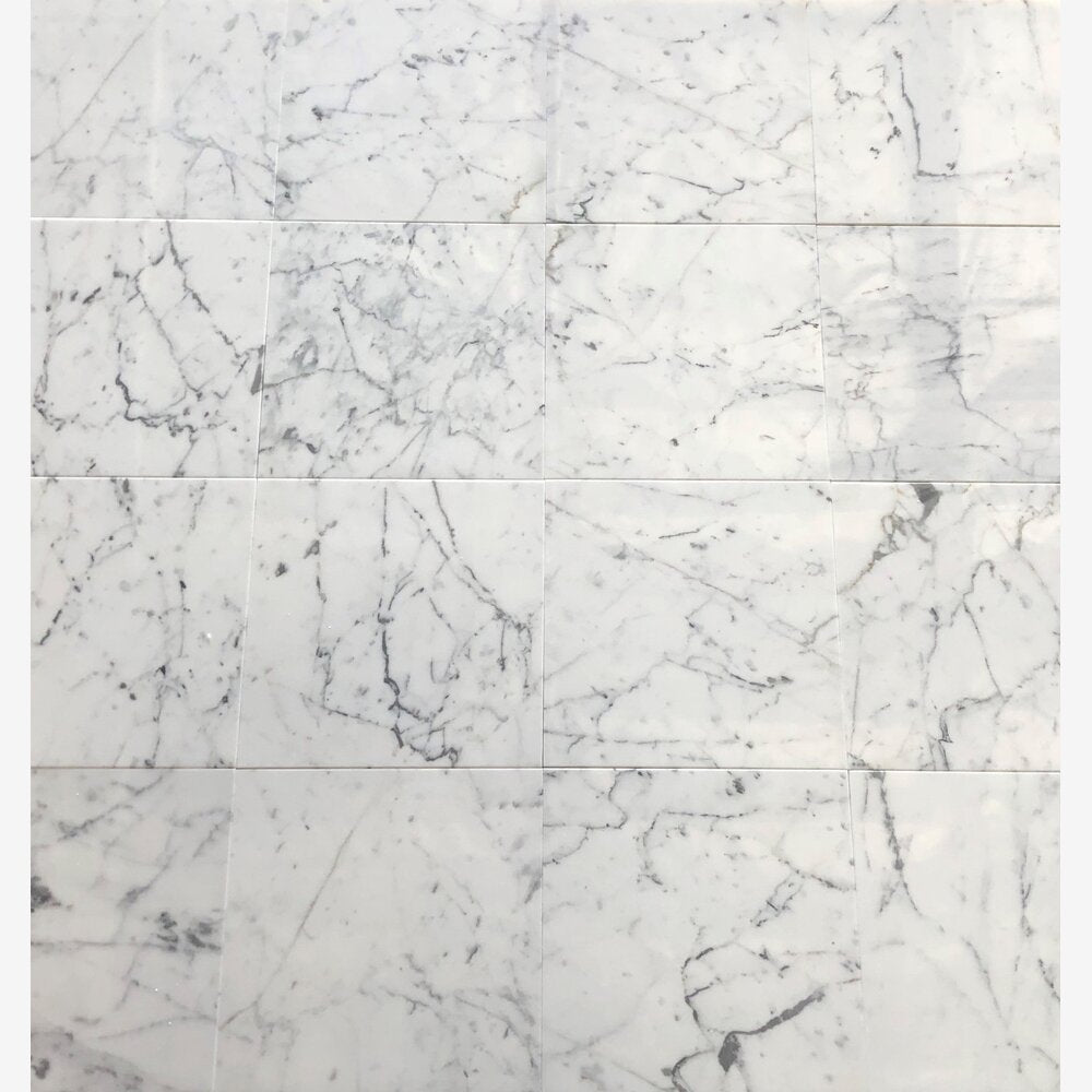 Statuario White 12x12 Polished Marble Field Tile
