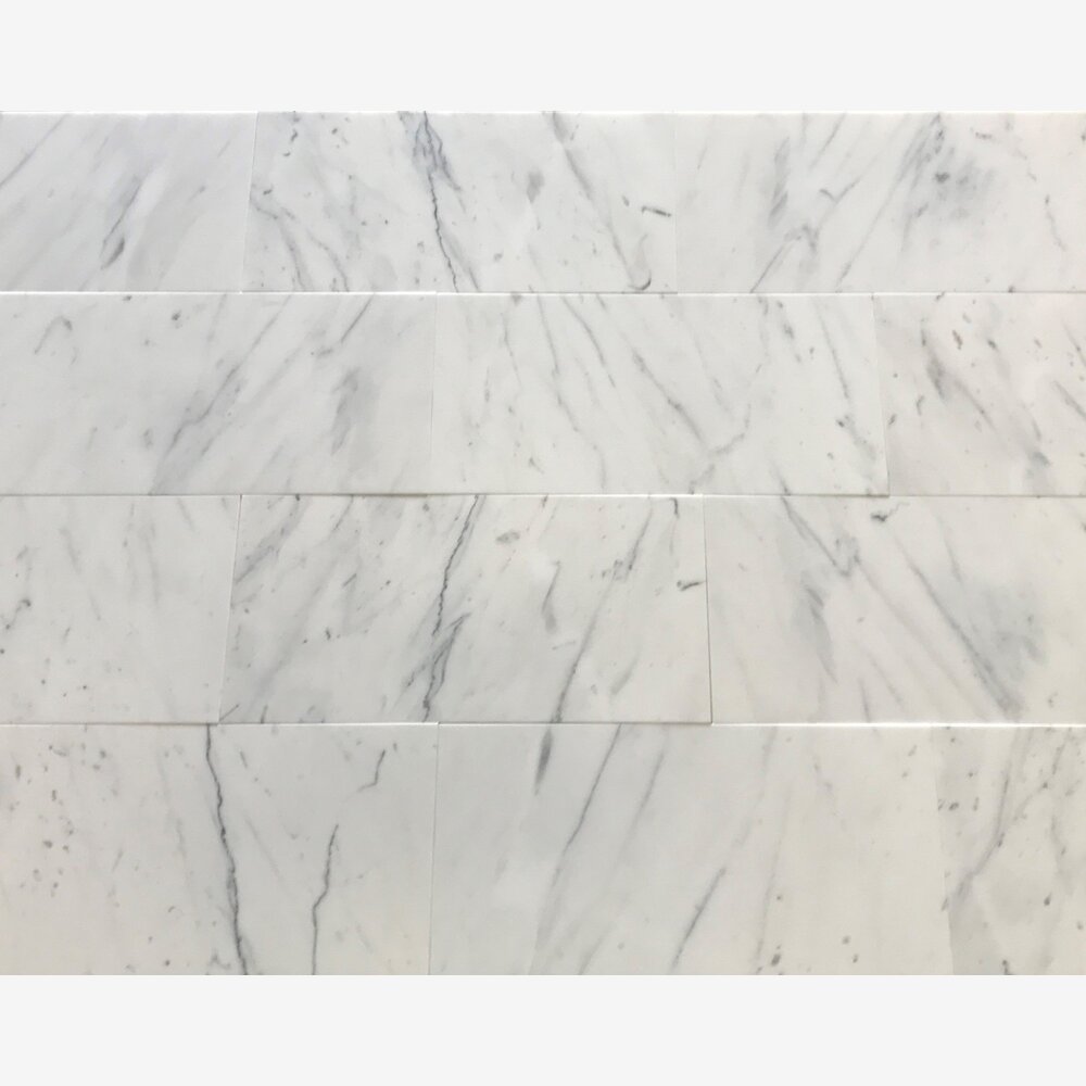 Statuario White 12x24 Polished Marble Field Tile