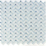Load image into Gallery viewer, Tesserae Herringbone Royal Sapphire 11.75x12.25 Marble Mosaic Tile
