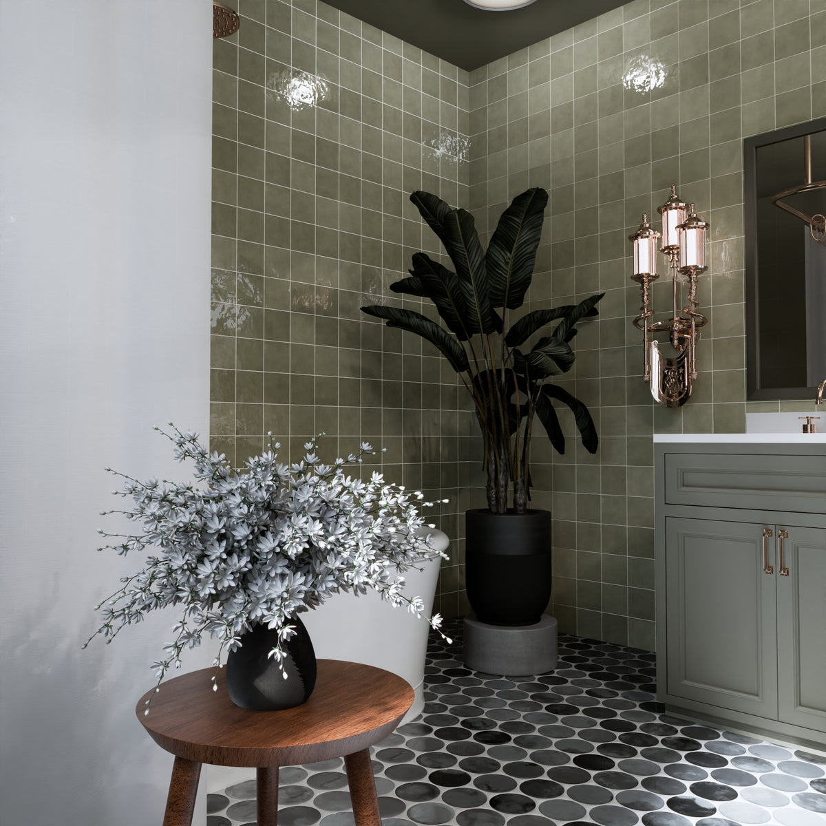 St. Lucia Green 5x5 Ceramic Tile Glossy