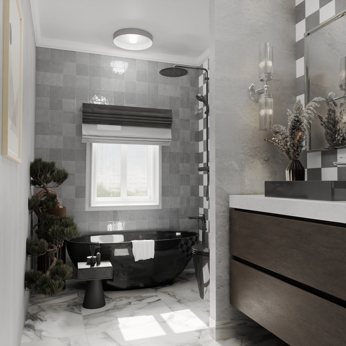 St. Lucia Gris 5x5 Ceramic Tile Glossy