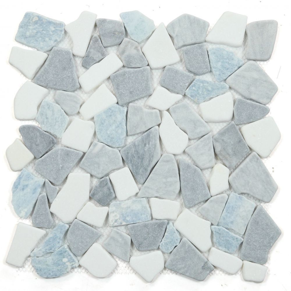 Tucson Blue Ocean Marble Pebble Mosaic Tile