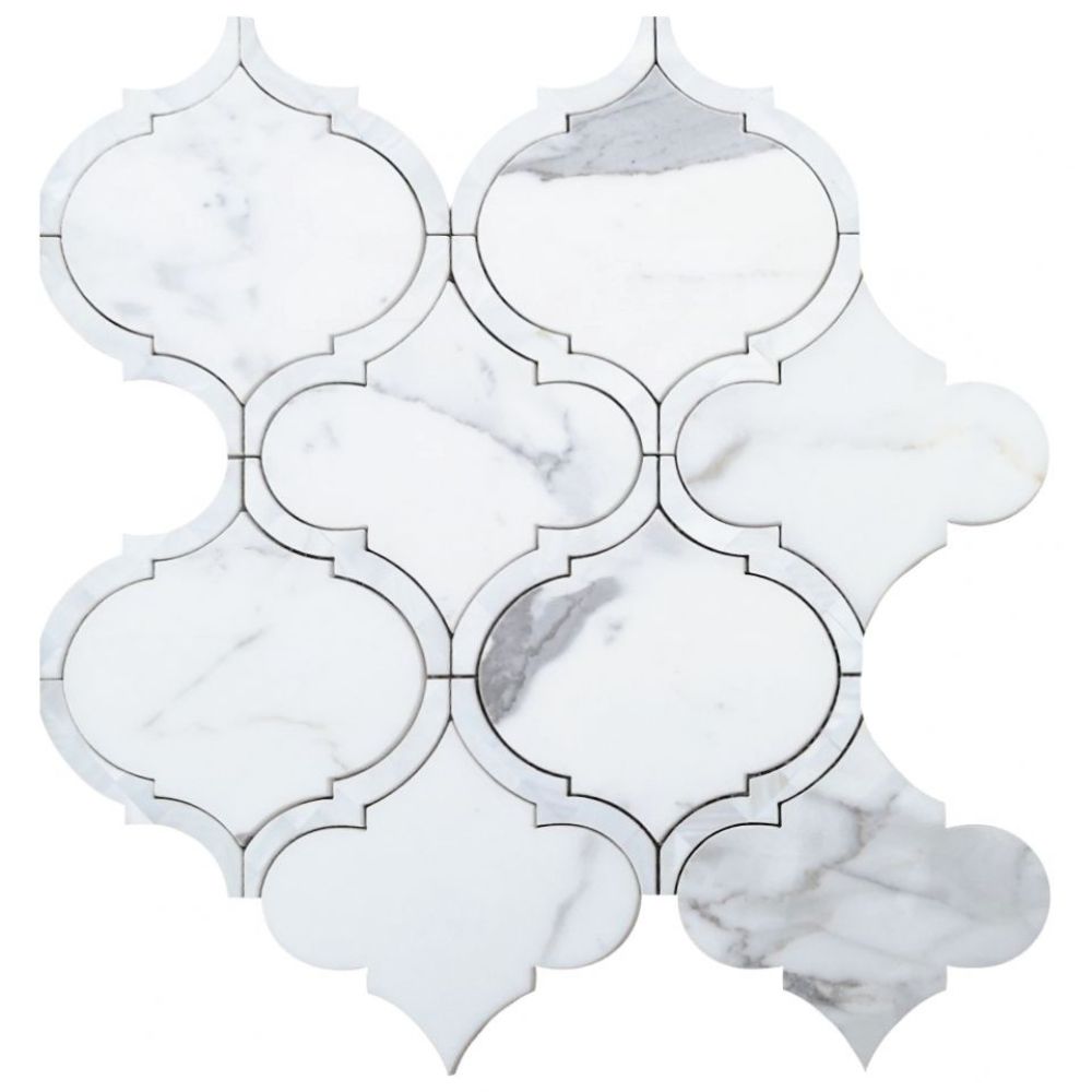 Lexi Pearl Calacatta Lantern Arabesque Mosaic Tile