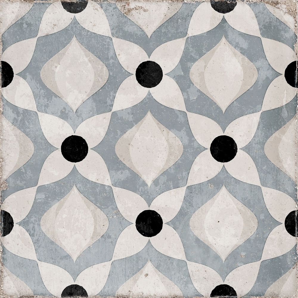 Oceanique Nantes Bleu 8x8 Porcelain Tile close-up