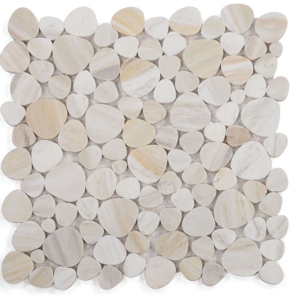 Hudson Eura Wood Marble Pebble Mosaic Tile