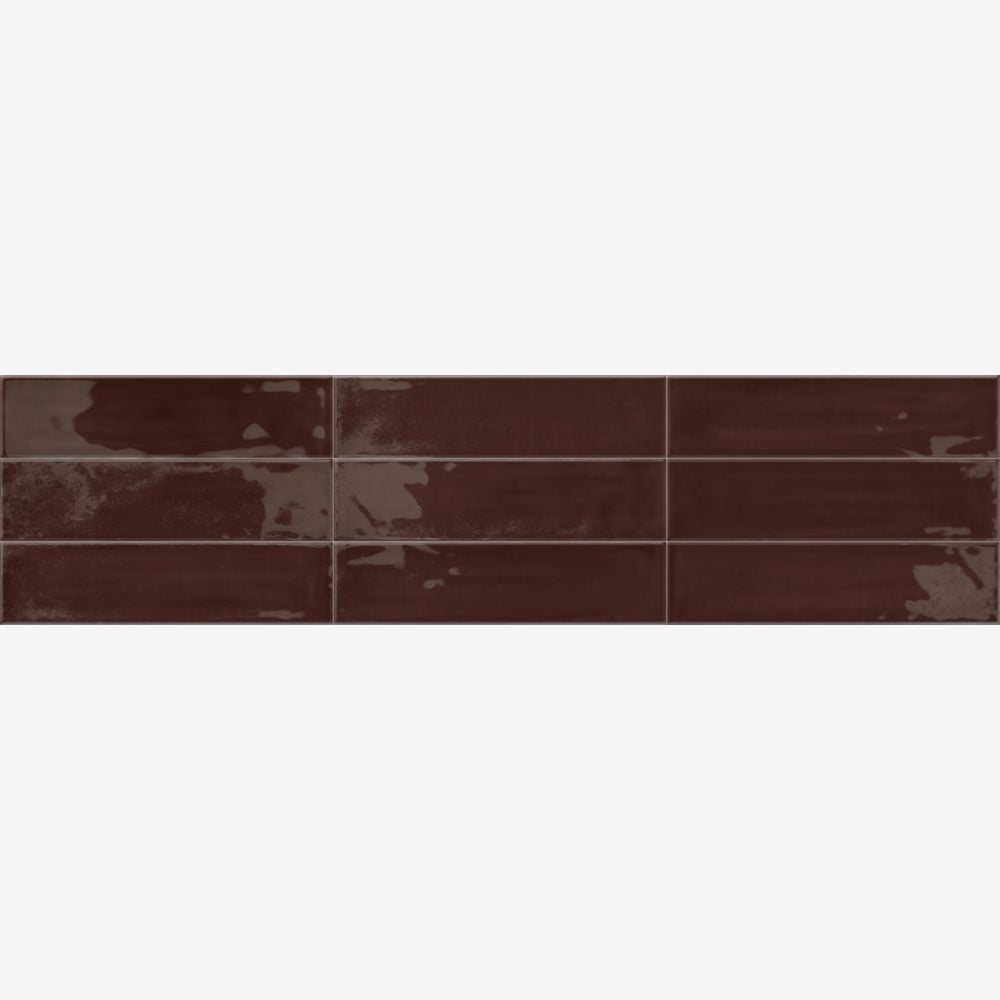 Solenne Burgundy 2x9 Porcelain Tile Glossy
