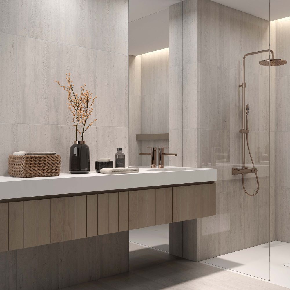 Verve Travertine Gray 12x24 Porcelain Tile