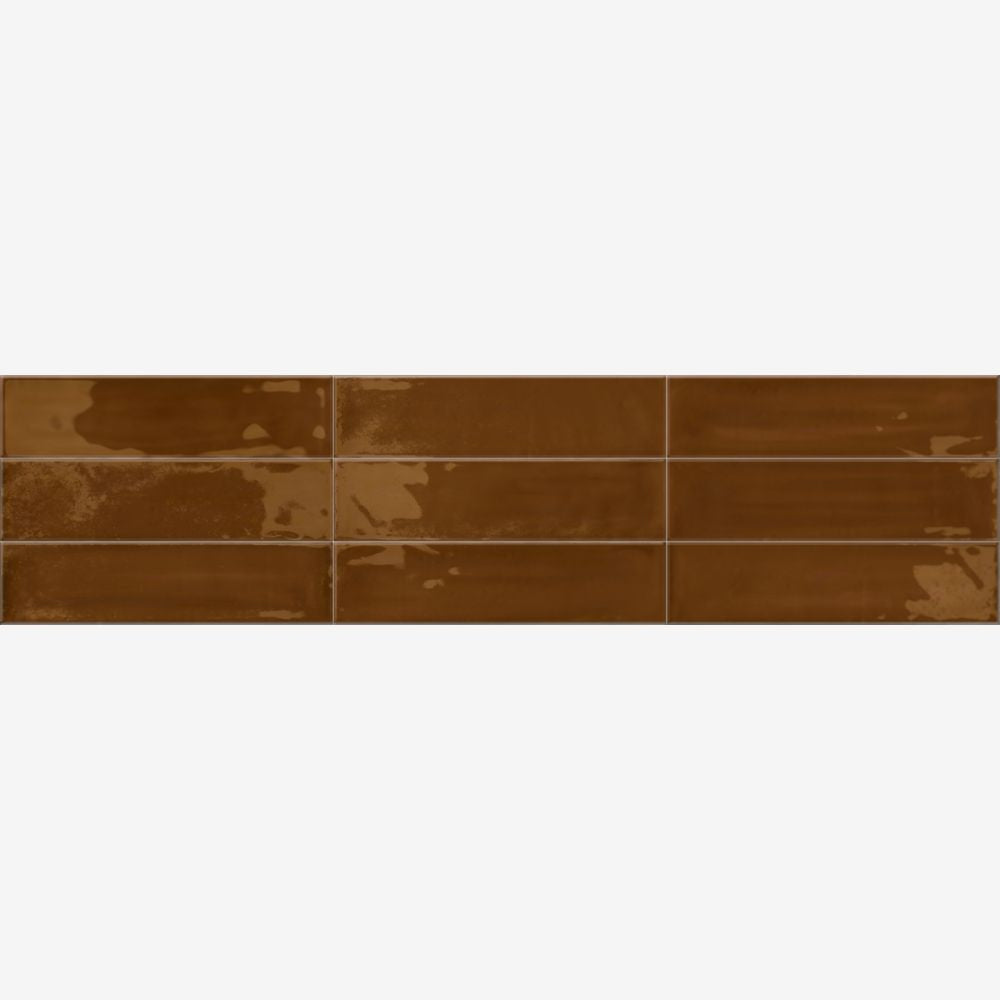 Solenne Caramel 2x9 Porcelain Tile Glossy