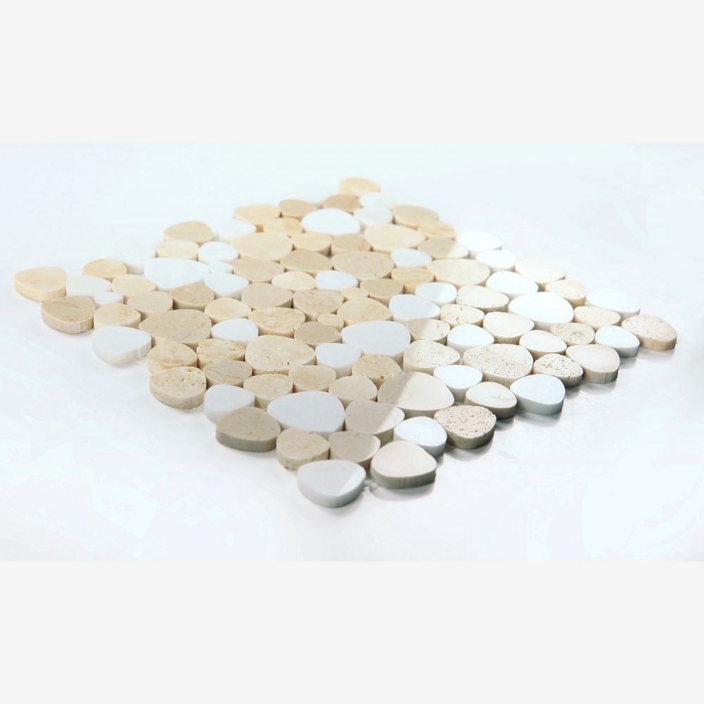 Hudson Marfil Marble Pebble Mosaic Tile