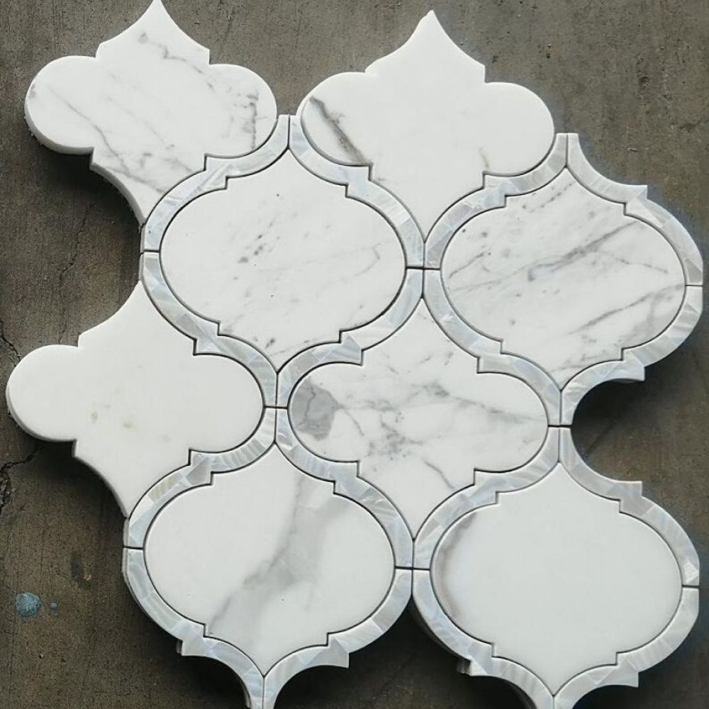 Lexi Pearl Calacatta Lantern Arabesque Mosaic Tile
