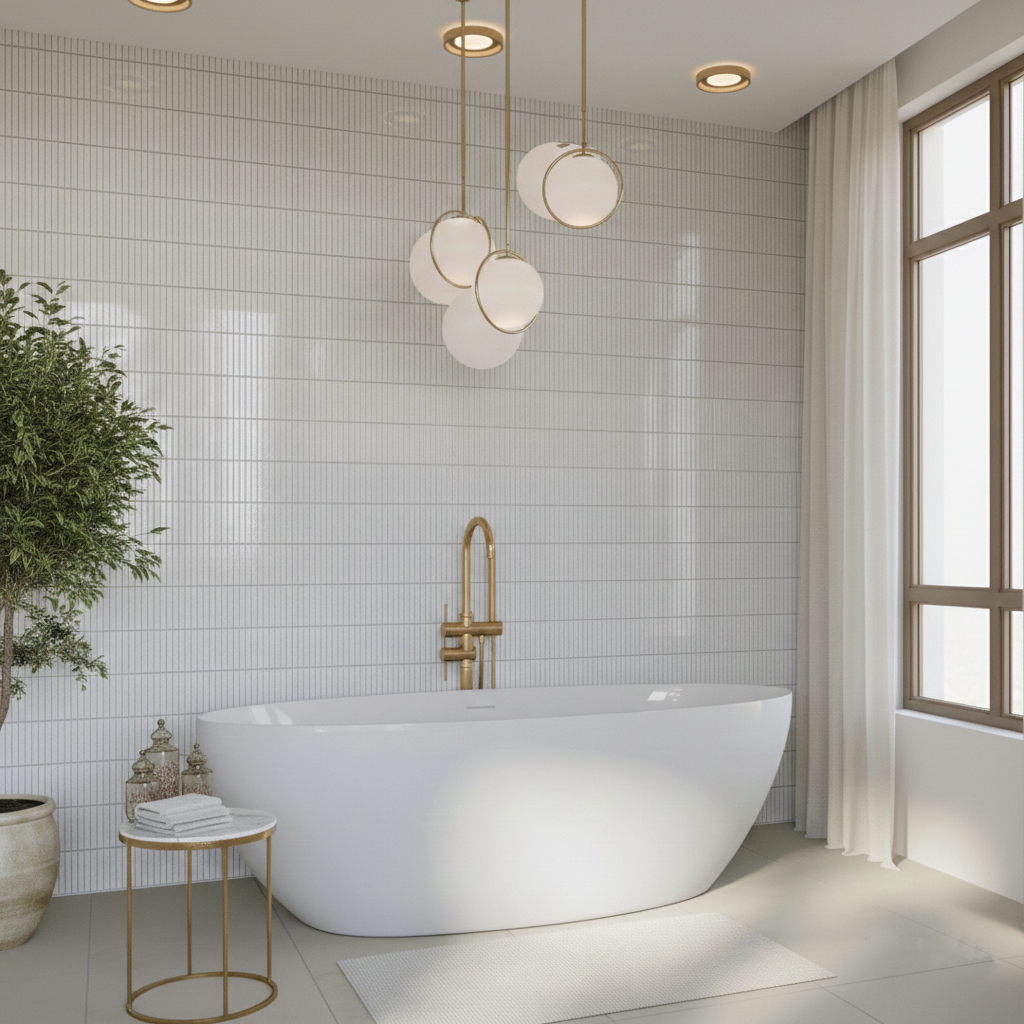 Linea Luxe Snow 4.5x9.1 Ceramic Tile Glossy
