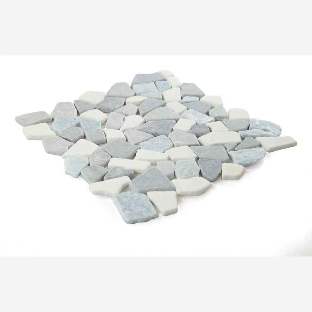 Tucson Blue Ocean Marble Pebble Mosaic Tile