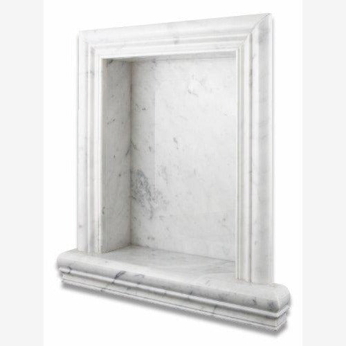 Carrara White Marble Hand-Made Shampoo Niche / Shelf - LARGE