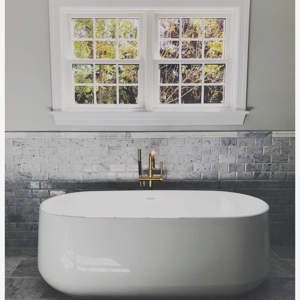 Carrara White 3x6 Beveled Subway Polished/Honed Marble Tile