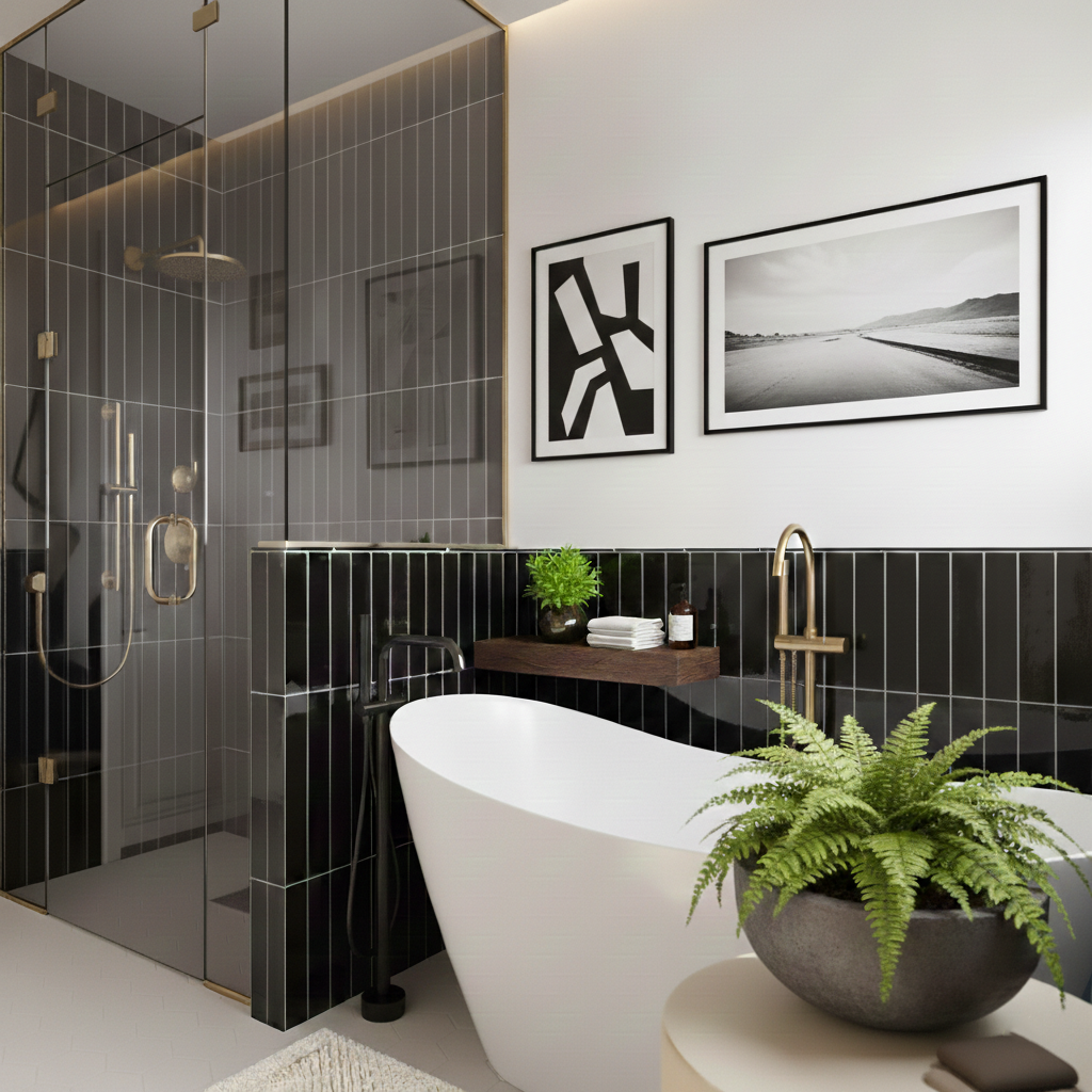 Zellure Nimbus Gray 2x16 Glossy Ceramic Tile