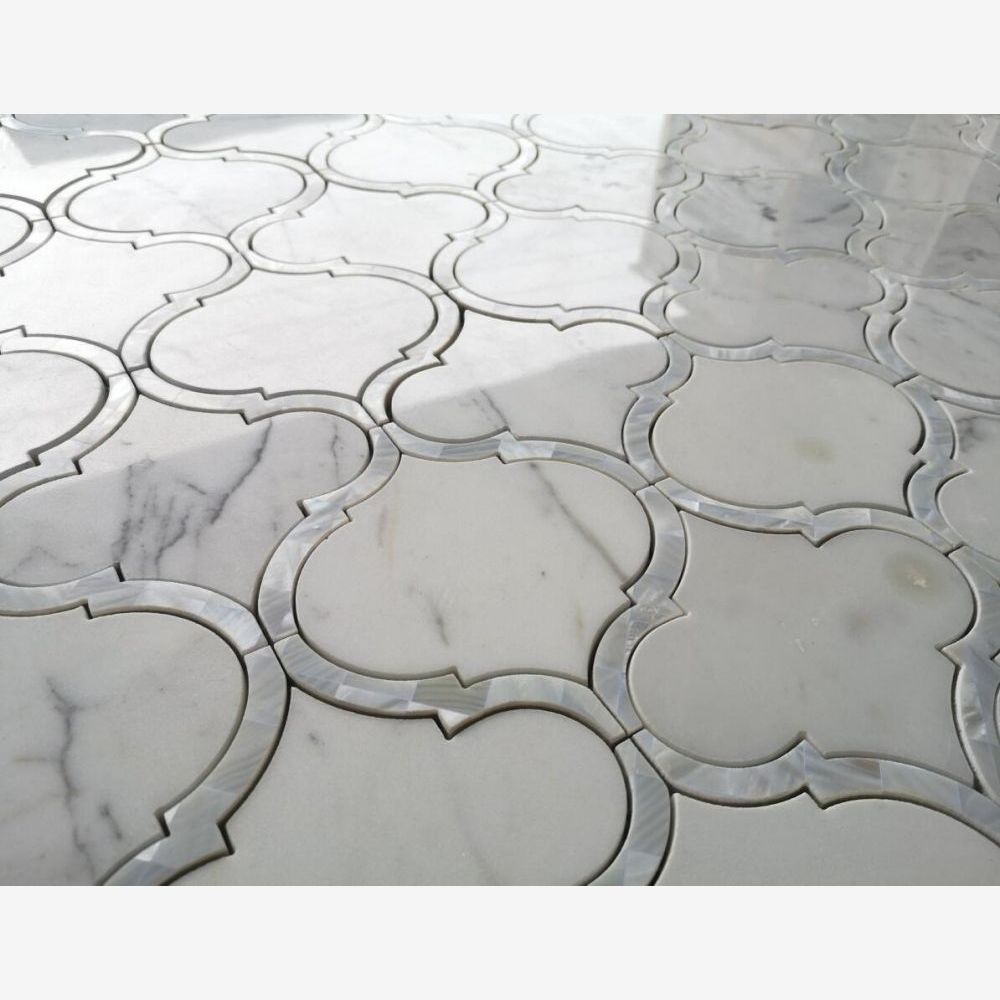 Lexi Pearl Calacatta Lantern Arabesque Mosaic Tile
