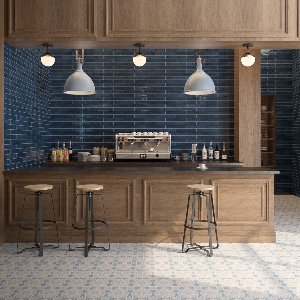 Zellure Celadon Blue 2x16 Glossy Ceramic Tile