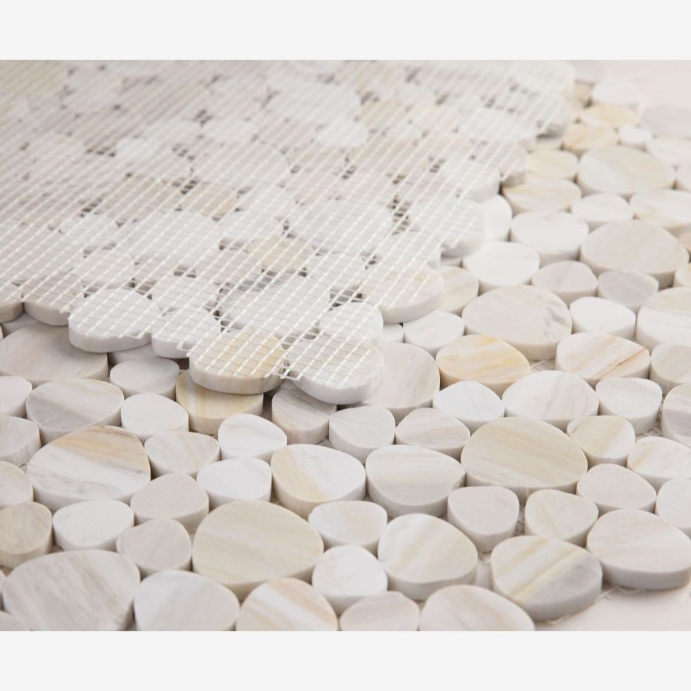 Hudson Eura Wood Marble Pebble Mosaic Tile