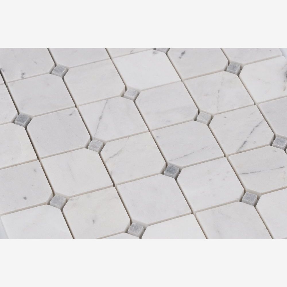 Dynasty Milky White 11.75x11.75 Honed Marble Mosaic Tile