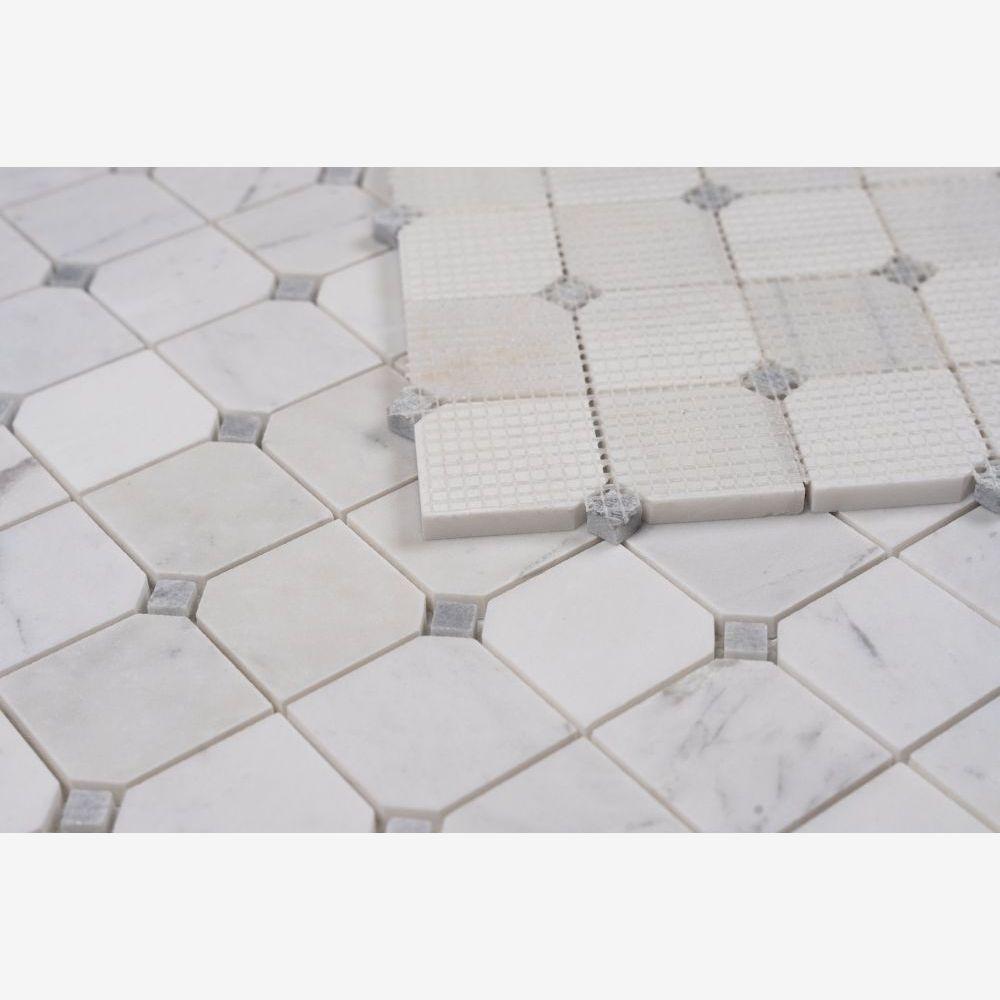 Dynasty Milky White 11.75x11.75 Honed Marble Mosaic Tile