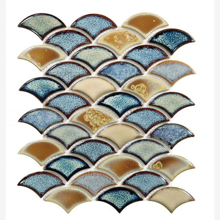 Antigua Brown Lentil 2x3 Fishscale Porcelain Mosaic