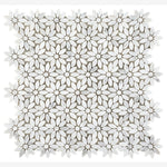 Load image into Gallery viewer, Carrara White Mini Daisy Marble Mosaic Tile
