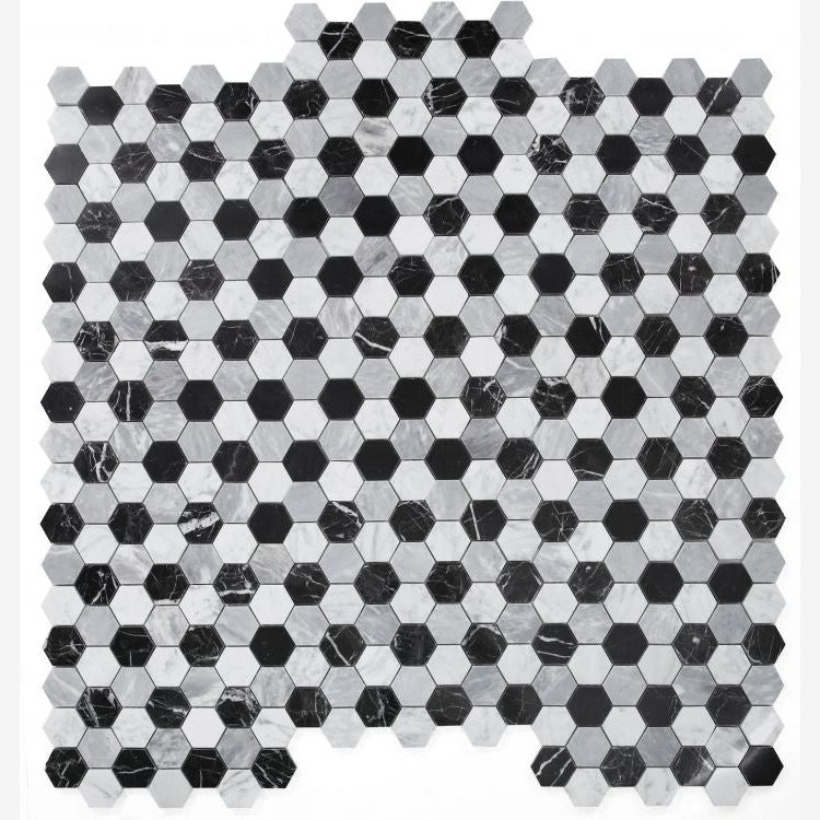 Optic Hex 2" Marble Tile Polished