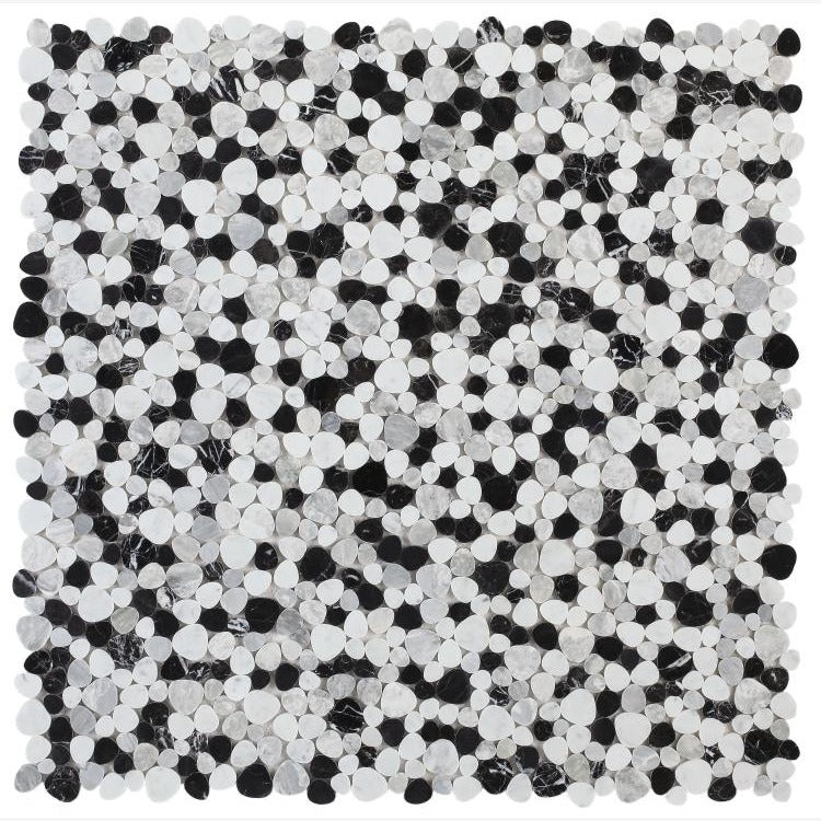 Hudson Black & White Marble Pebble Mosaic