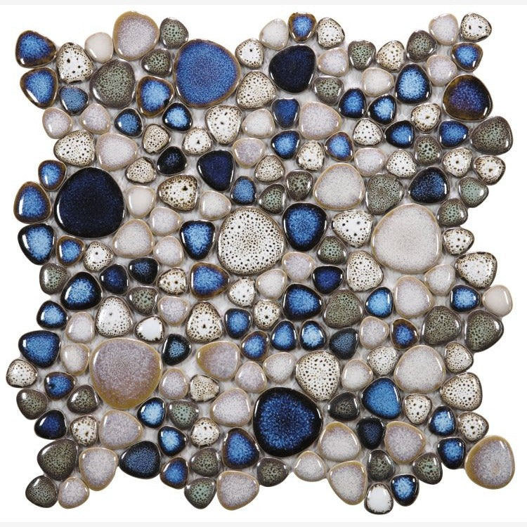 Nevis Pearl Blue Pebble Mosaic