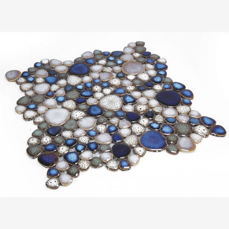 Nevis Pearl Blue Pebble Mosaic