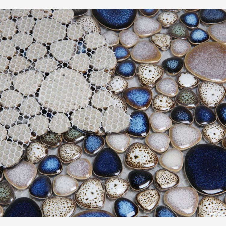 Nevis Pearl Blue Pebble Mosaic