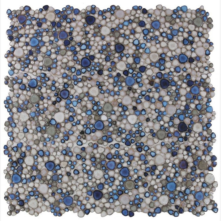 Nevis Pearl Blue Pebble Mosaic