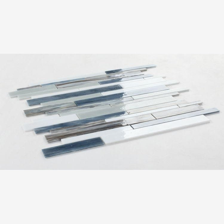 Mariner Beach Linear Interlocking Glass Mosaic Blend (Pool Rated)