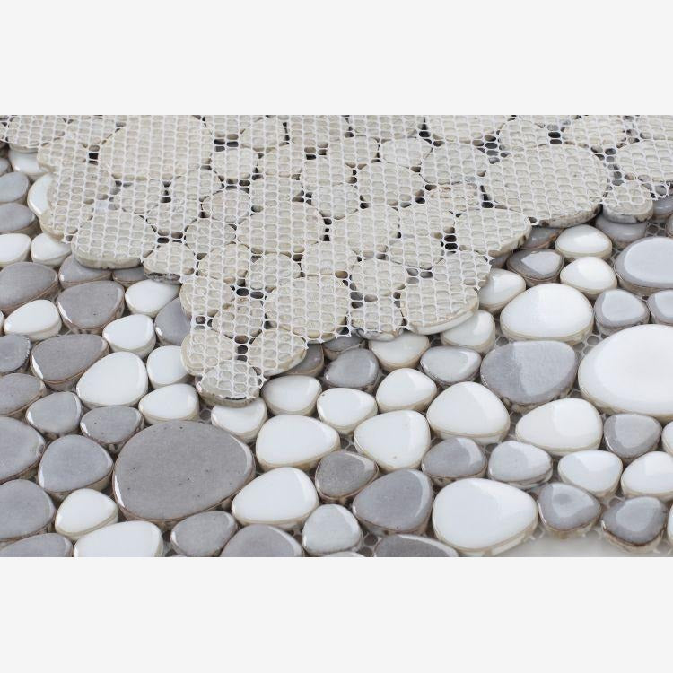 Nevis Cool Gray Pebble Mosaic
