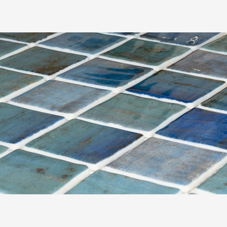 Aquatic Penta Forest Blue Glass 12.25x12.25 Mosaic Tile