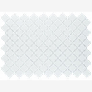 Kendra White Shining Arabesque Glass Tile (Pool Rated)