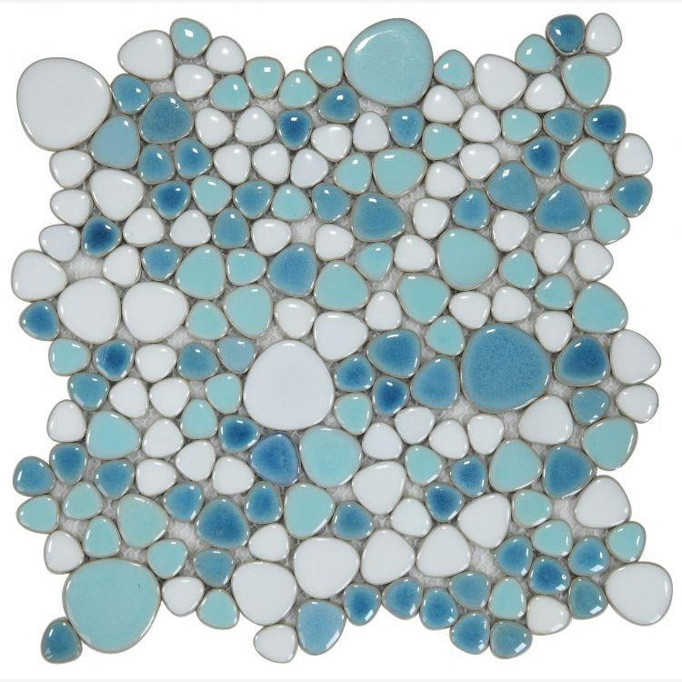Nevis Pastel Turquoise Pebble Mosaic