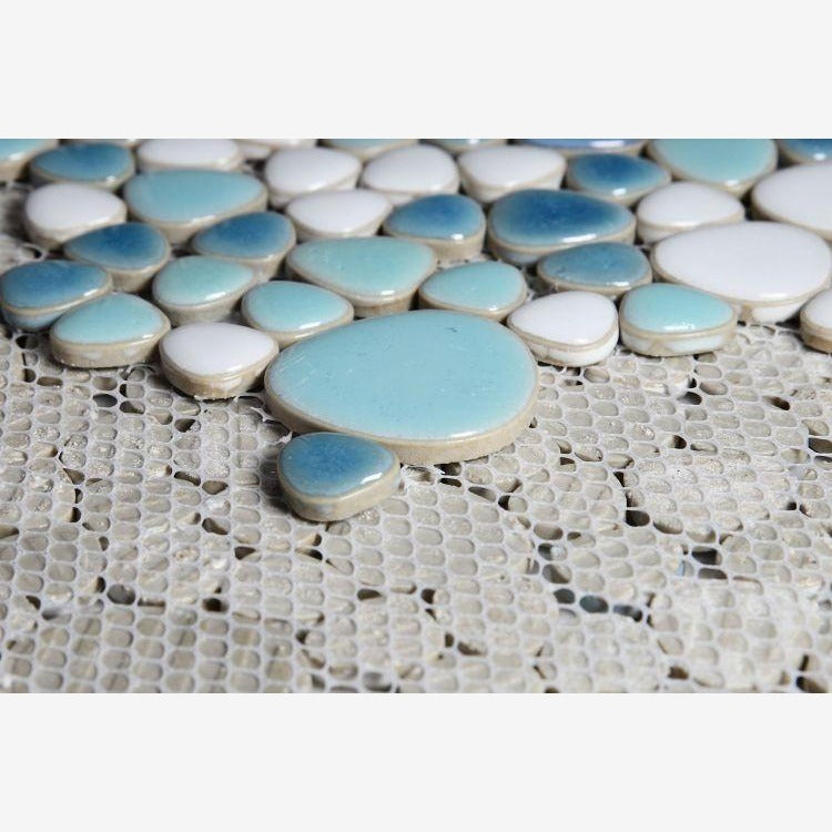 Nevis Pastel Turquoise Pebble Mosaic