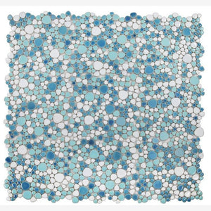 Nevis Pastel Turquoise Pebble Mosaic