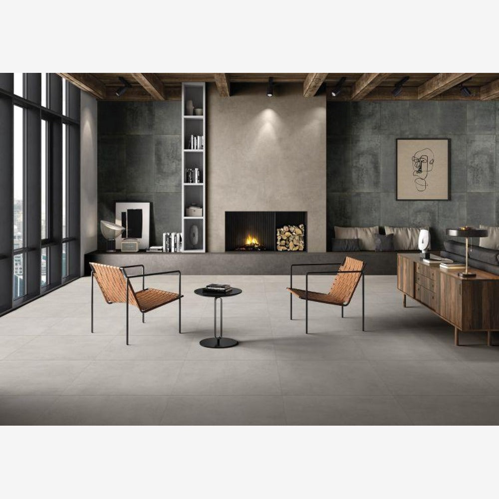 Momento Cement Gray 24x48 Porcelain Tile