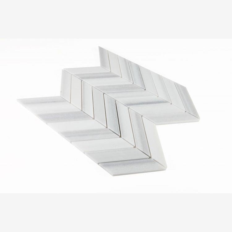 Marmara White Chevron Mosaic Polished