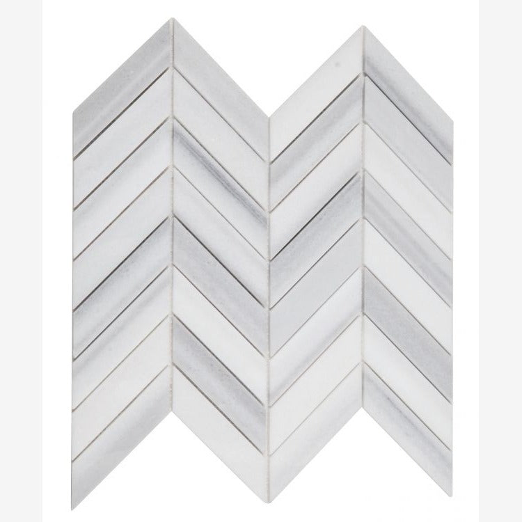 Marmara White Chevron Mosaic Polished