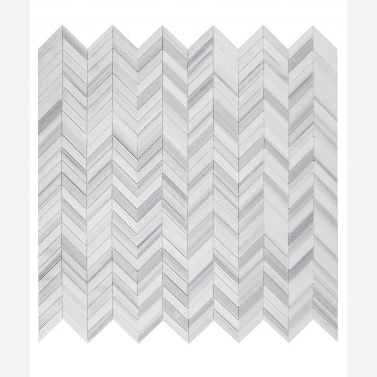 Marmara White Chevron Mosaic Polished