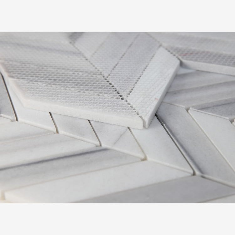 Marmara White Chevron Mosaic Polished