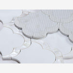 Load image into Gallery viewer, Thassos White &amp; Mother of Pearl Scallop Mosaic
