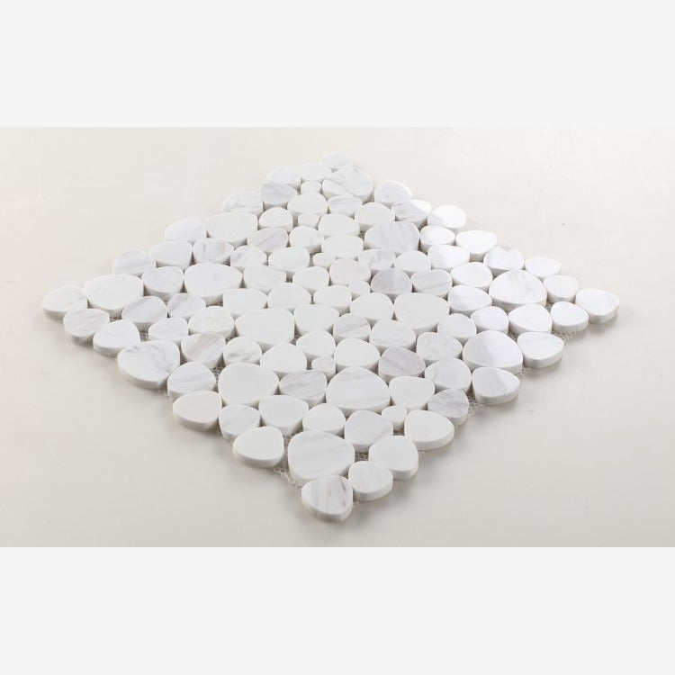 Hudson Bianco Marble Pebble Mosaic Tile