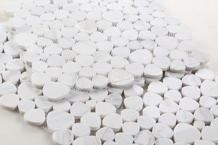 Hudson Bianco Marble Pebble Mosaic Tile