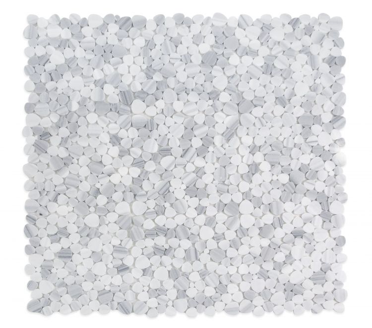 Hudson Marmala White Marble Pebble Mosaic Tile