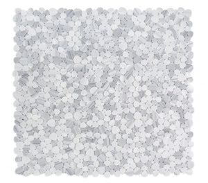 Hudson Marmala White Marble Pebble Mosaic Tile